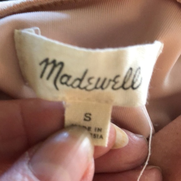 MADEWELL Soft Dusty Blush Mock Turtleneck Short Sleeve Valor Pullover Top Size S - Picture 9 of 9